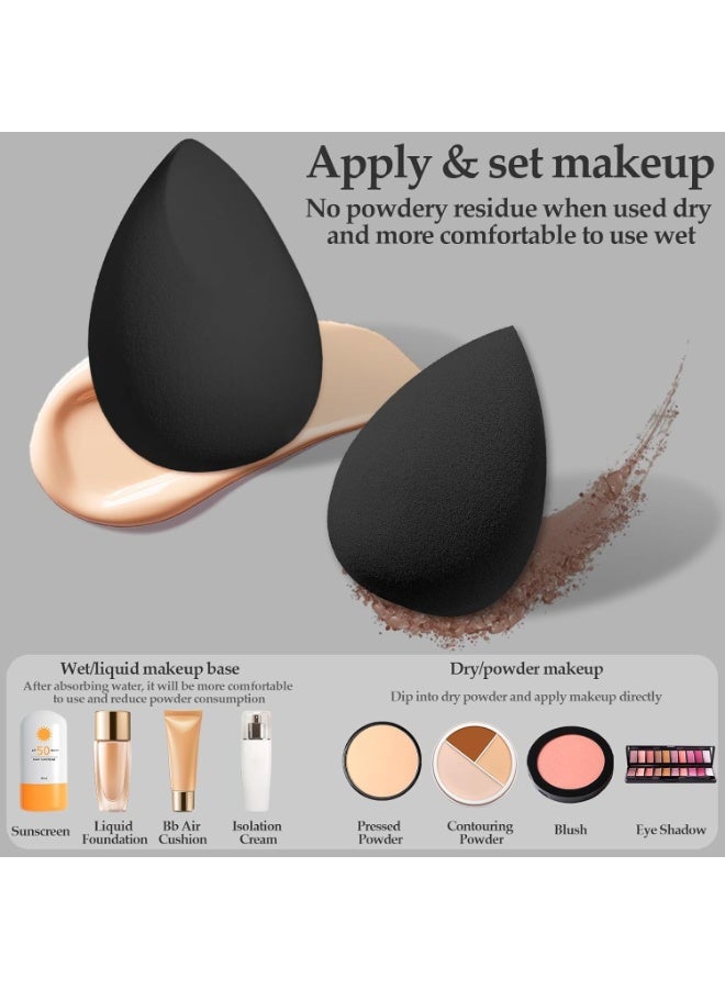 MiMi & BeiBei 15Pcs Makeup Sponge Set Black Beauty Blender Sponge for Foundation Blending with 6Pcs Triangle Powder Puff, 3Pcs Mini Makeup Sponges & 3Pcs Foundation Mini Make Up Sponge Puffs - Image 5